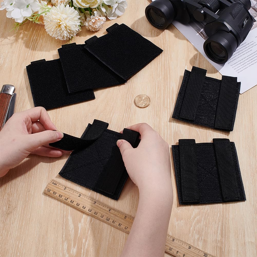 BENECREAT panneau patch tactique MOLLE noir 6 pcs 110mm
