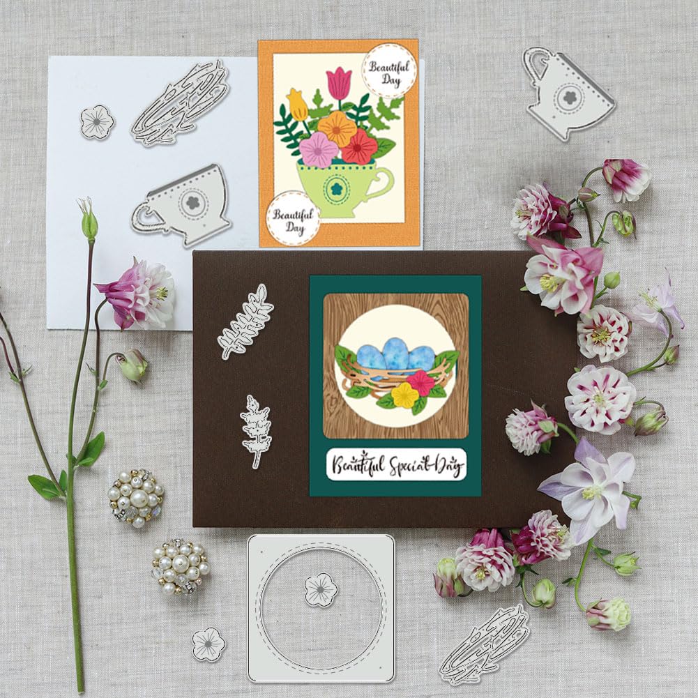 BENECREAT Dies Découpe Nid Oiseau Thé Fleurs 11,2x17,2cm