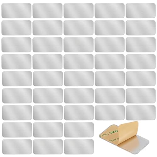 BENECREAT plaques métal adhésives 30x60 mm lot 70 inox