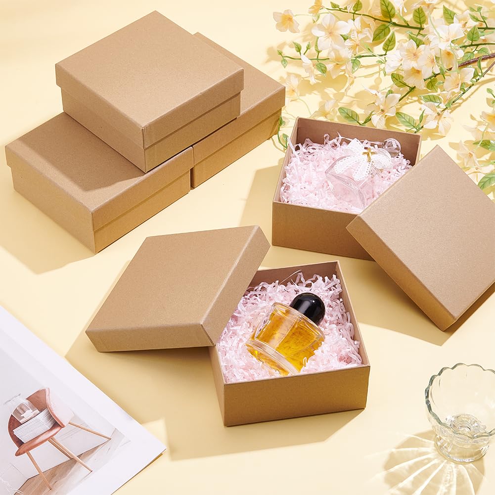 BENECREAT Boîtes Bijoux Kraft Marron 15 cm 6 pcs Couvercle
