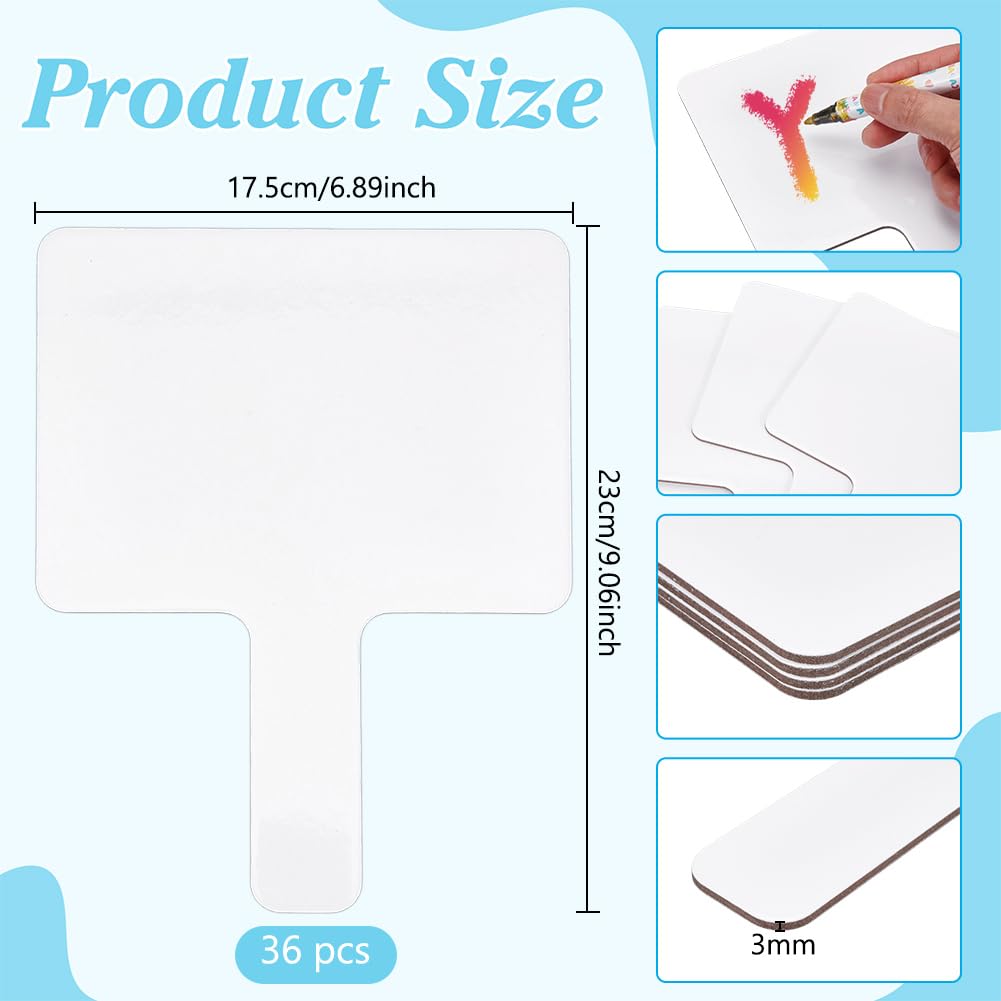 BENECREAT ardoise blanche effaçable MDF 36 pcs 23 cm