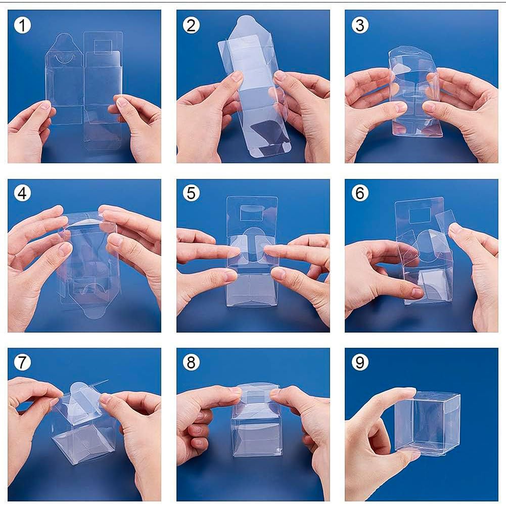 BENECREAT Boîte Cadeau Plastique Transparent 12cm Lot de 20