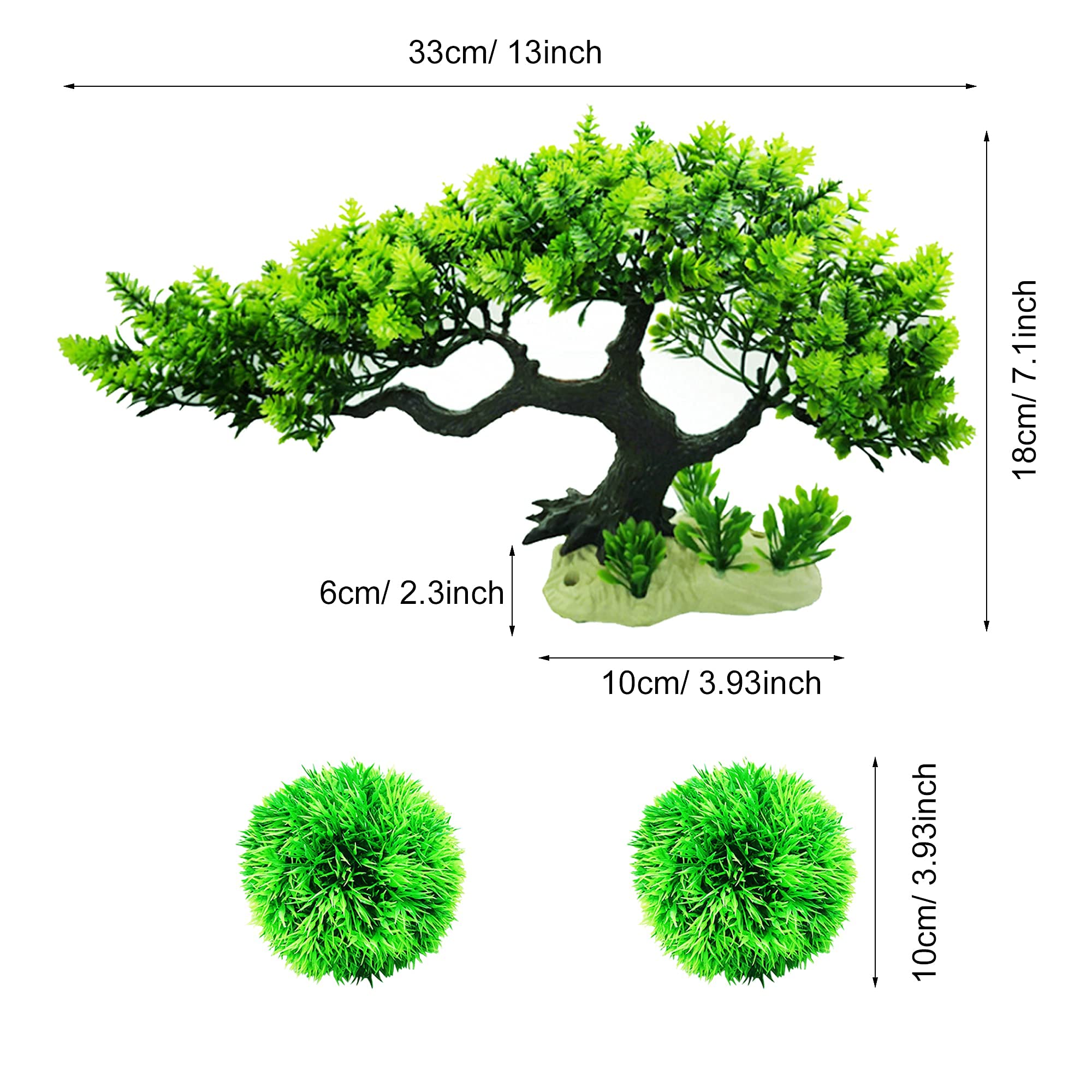 Cayway Plantes Aquarium Artificielles 30 pcs avec Arbre
