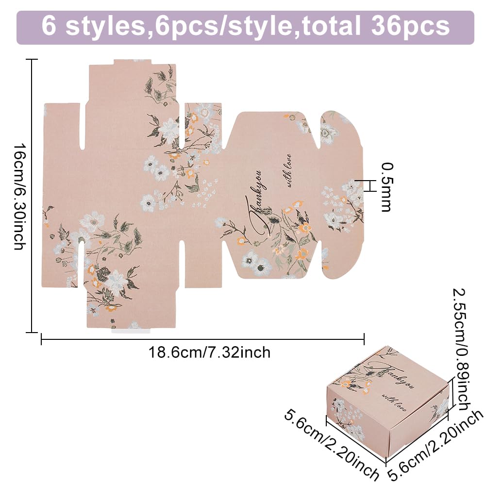 BENECREAT 36 boîtes cadeau papier fleuri 5,6 cm