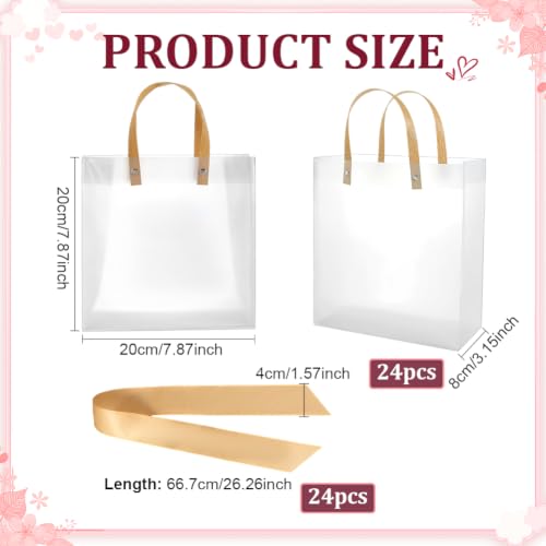 BENECREAT Sacs Cadeau Transparents 20x20x8 cm 12 Pcs