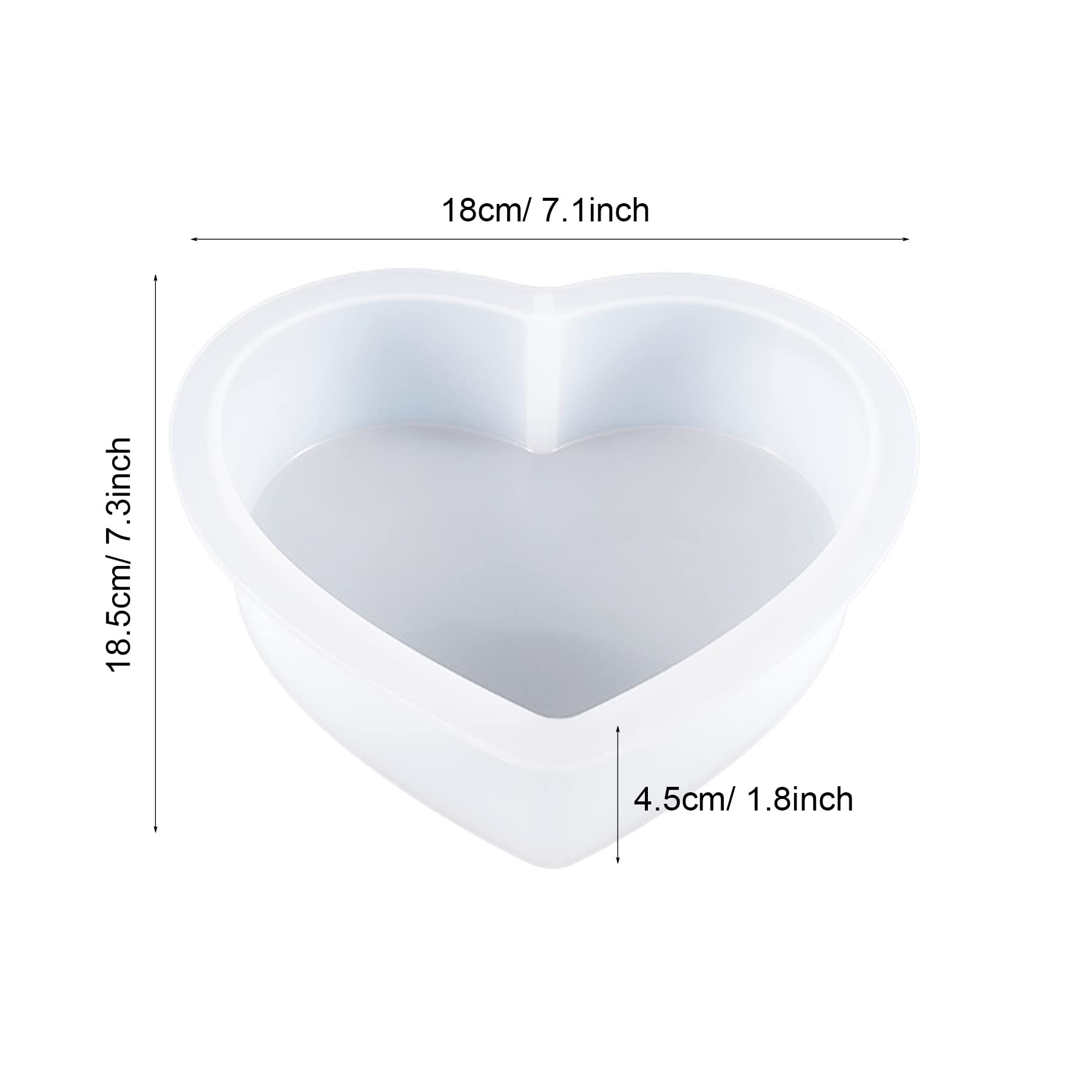 Cayway Moule Silicone Cœur Résine Époxy Grand Format