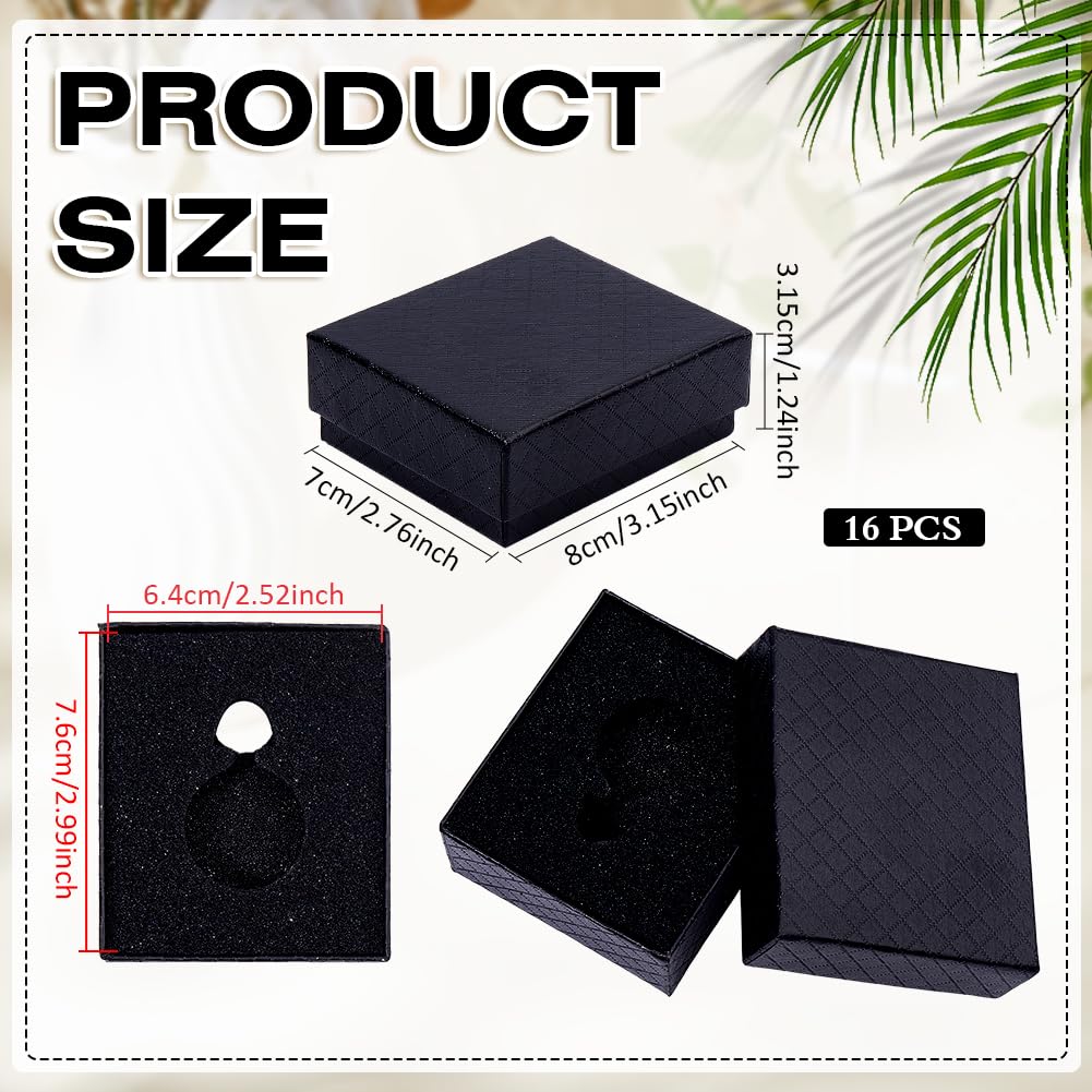 BENECREAT boîte montre gousset carton noir 16 pcs