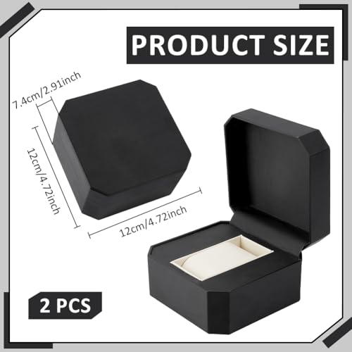 BENECREAT Coffret Montre Cuir PU Noir Lot de 2 Coussin