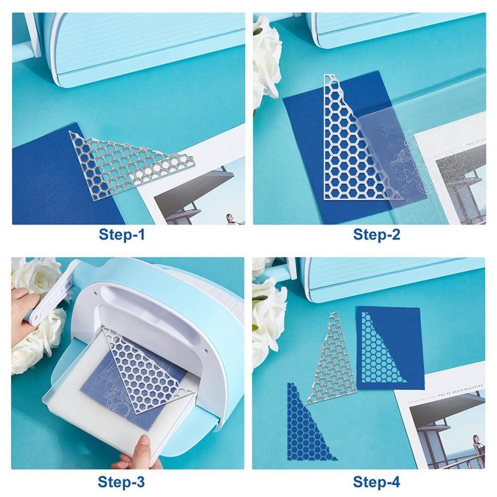 BENECREAT Matrices de Découpe Fond Maille Nid d'Abeille 2 Pcs