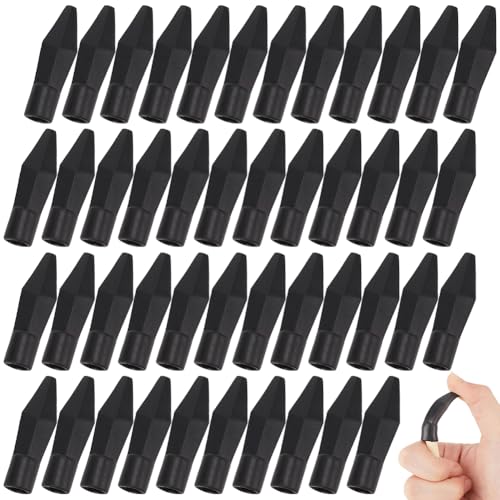 BENECREAT Pointes de Flèche Caoutchouc Noir 8mm Lot de 80