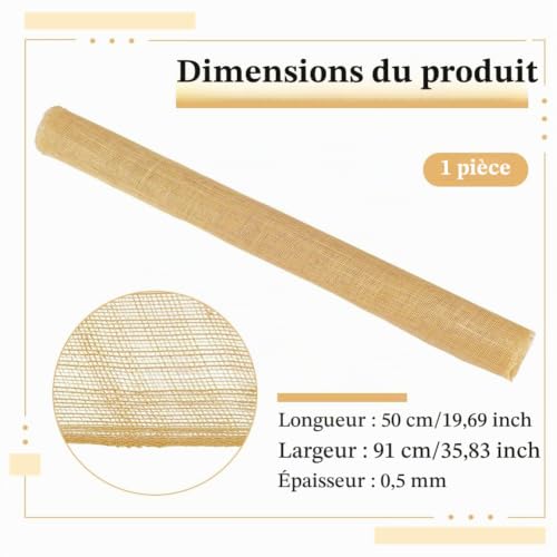 BENECREAT tissu sinamay blé chapellerie 0,5x0,91m