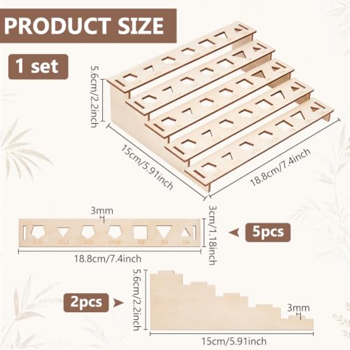 BENECREAT porte-dés bois 5 niveaux amande 18.8x15cm 35pcs
