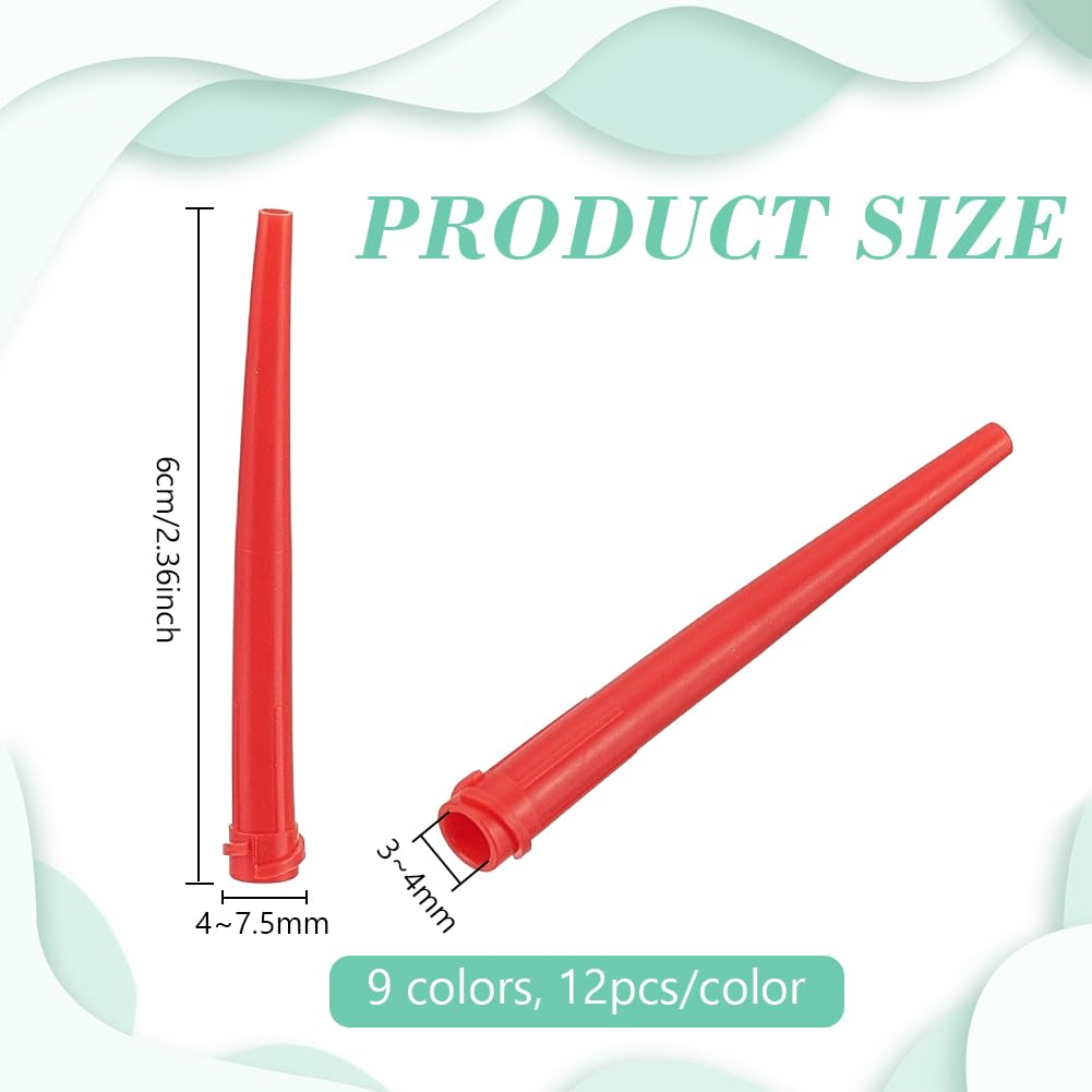 BENECREAT Embouts Coniques Colle Plastique 108 Pièces 9 Couleurs