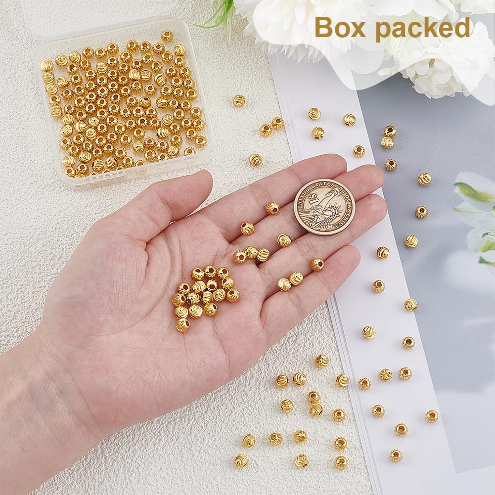 BENECREAT perles intercalaires dorées 6x5 mm x180