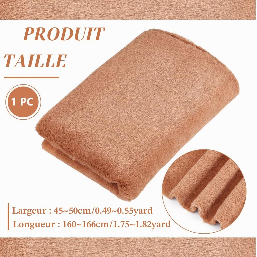 BENECREAT tissu fausse fourrure pérou 1,66m beige