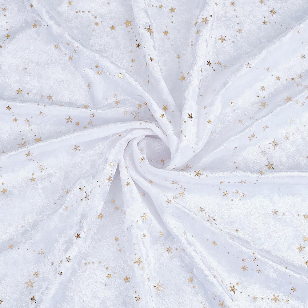 BENECREAT tissu velours étoilé bleu marine 1m x 1,6m étoiles dorées