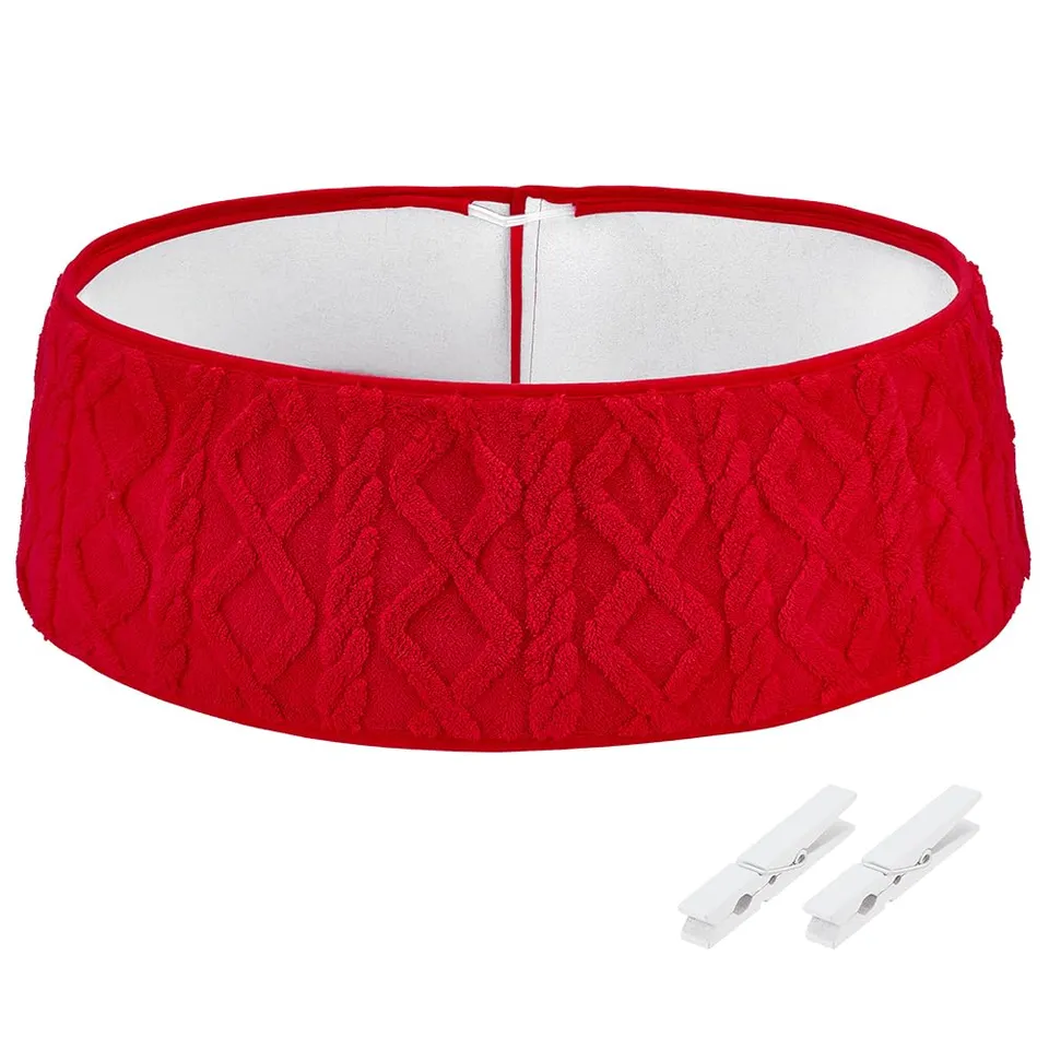 BENECREAT Collier Pied Sapin Noël Rouge Pliable 72cm