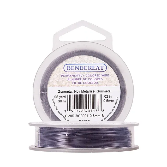 BENECREAT Fil Cuivre Gunmetal 0,5mm 30m Bijoux 24 Gauge