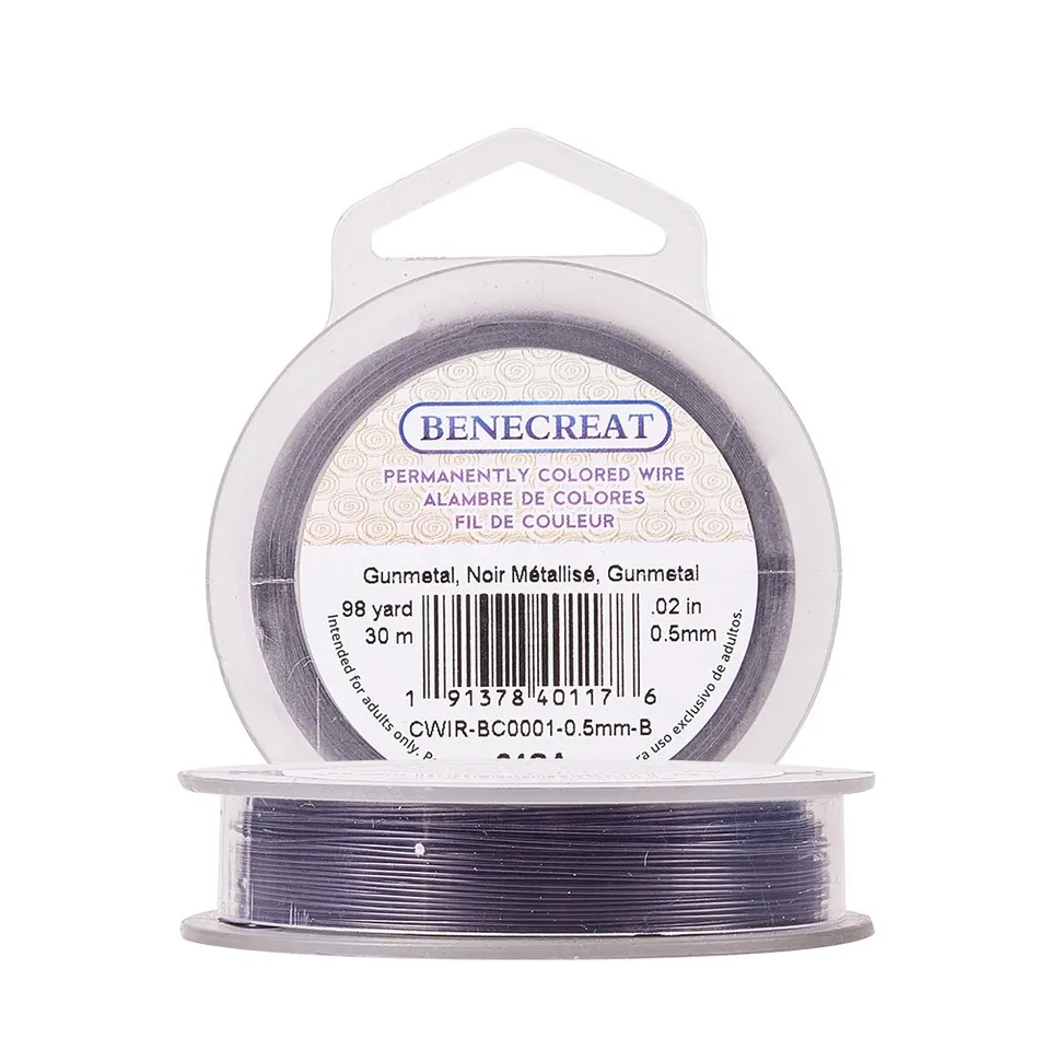 BENECREAT Fil Cuivre Gunmetal 0,5mm 30m Bijoux 24 Gauge