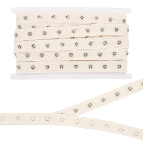 BENECREAT Ruban à Pressions Beige 4,6 m x 20 mm Coton