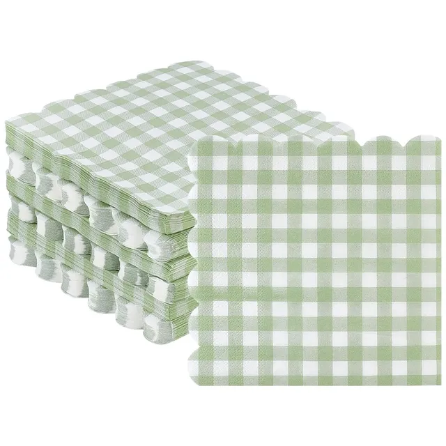 BENECREAT serviettes papier 150pcs vert carreaux