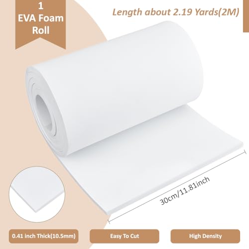 BENECREAT Rouleau Mousse EVA Blanc 2 m x 30 cm 10,5 mm
