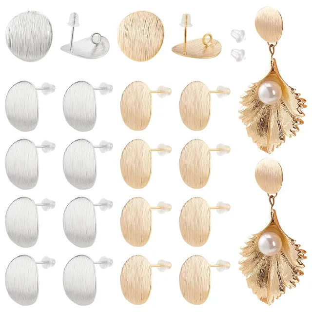 BENECREAT Clous d'Oreilles Disque Plaqué Or 32 Paires