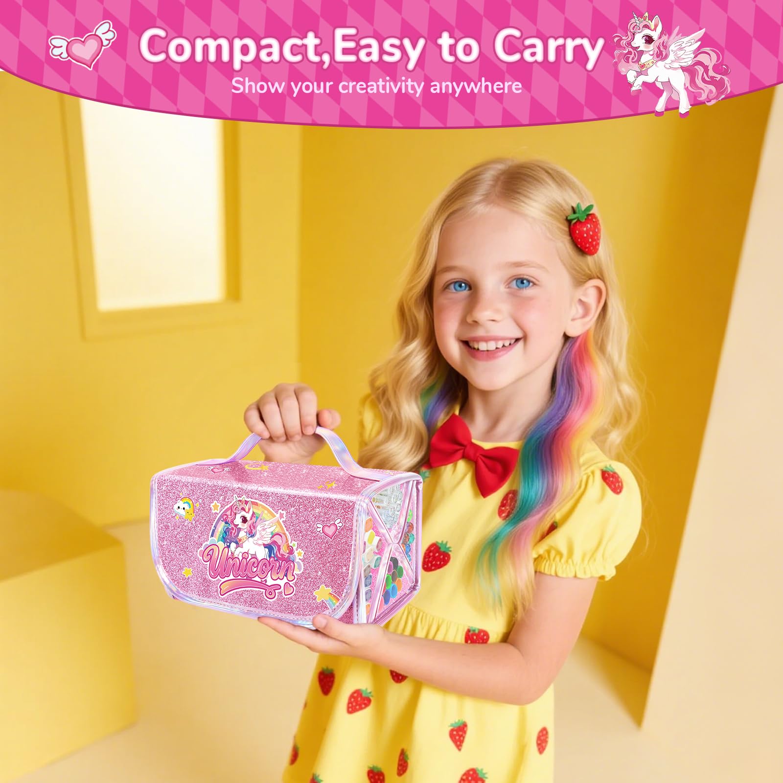 JYPS kit feutres licorne 70 pièces trousse paillettes