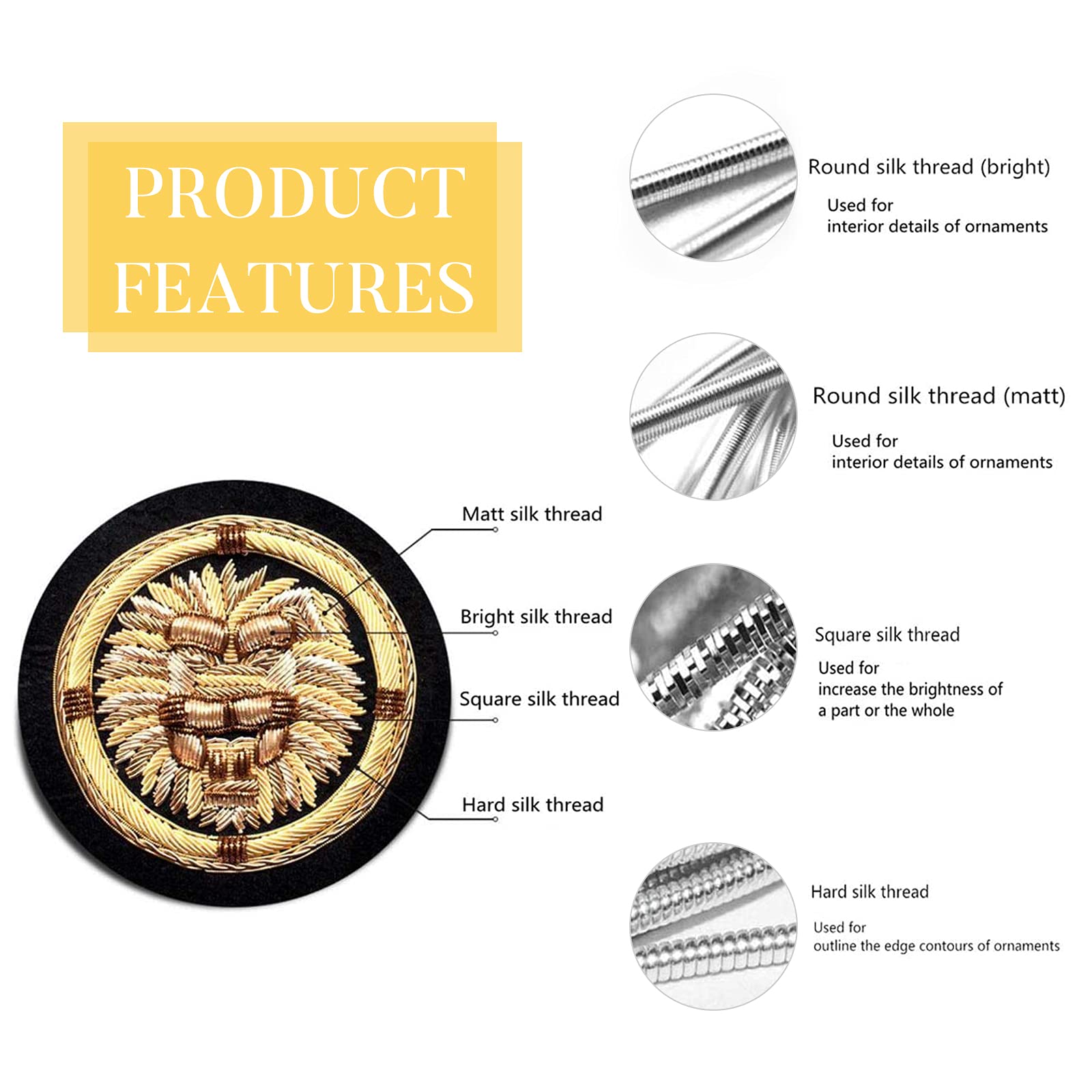 BENECREAT cannetille or 1,6 mm 1 m broderie perles