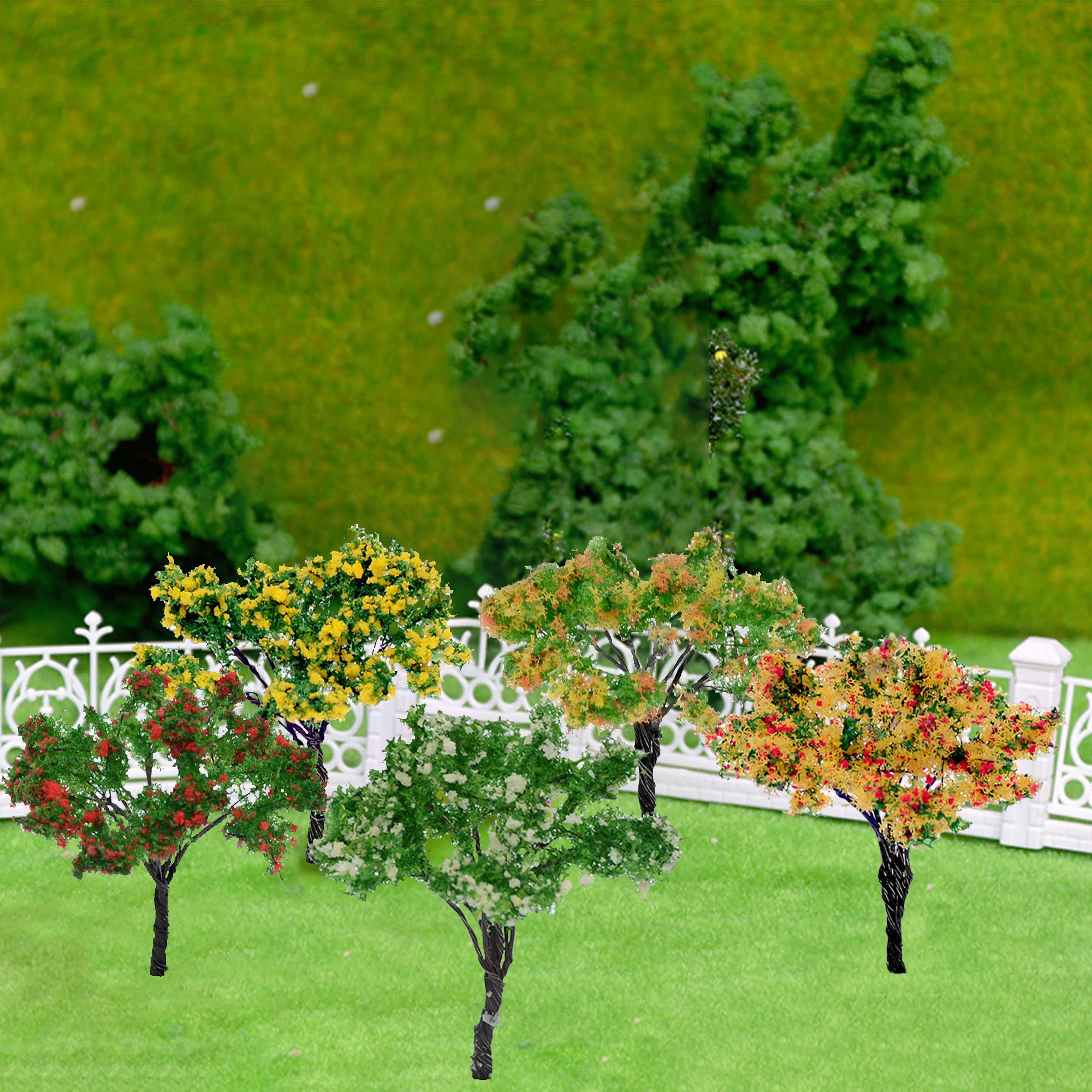 Cayway Arbres miniatures plastique 6,5cm rose x10