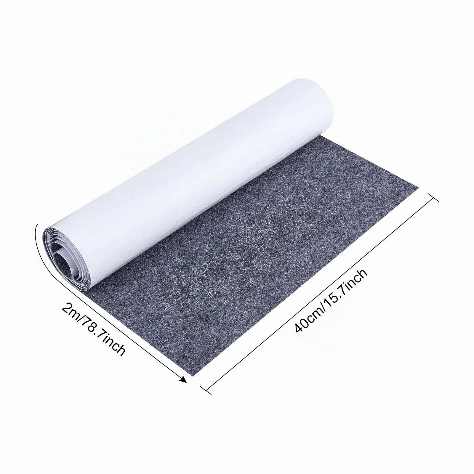 BENECREAT Rouleau Feutre Autocollant Noir 40cm x 2m