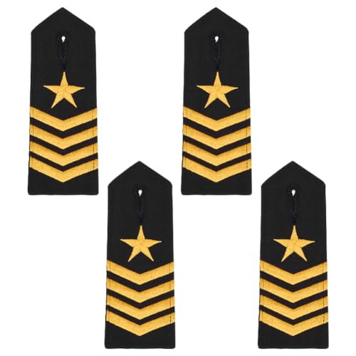 BENECREAT Épaulettes capitaine 4 étoiles doré 4 pcs