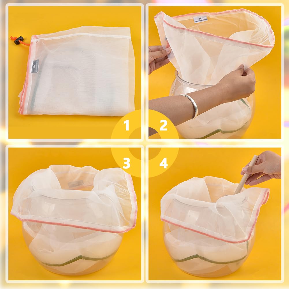 BENECREAT Sac Filtre Nylon 5 Gallons 8 pcs 25-220 Microns