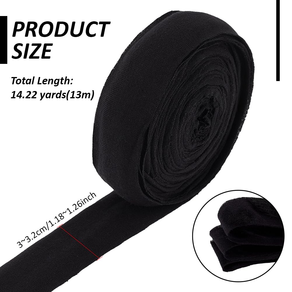 BENECREAT biais coton noir pli simple 30mm 13m