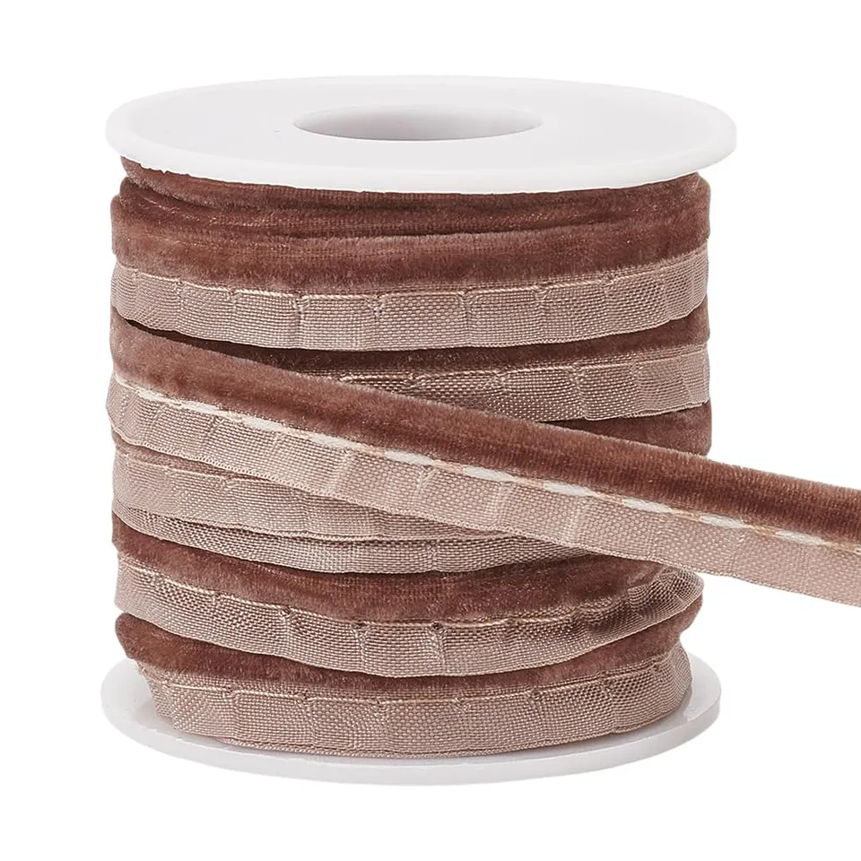 BENECREAT biais passepoil velours marron 11mm 9,14m couture