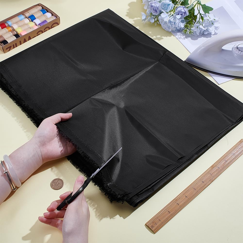 BENECREAT Tissu Polyester Imperméable Noir 1,5m x 4m