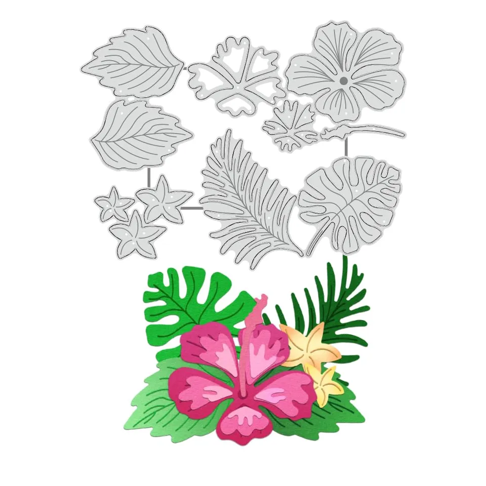 BENECREAT Hibiscus matrice de découpe 11,7x15 cm