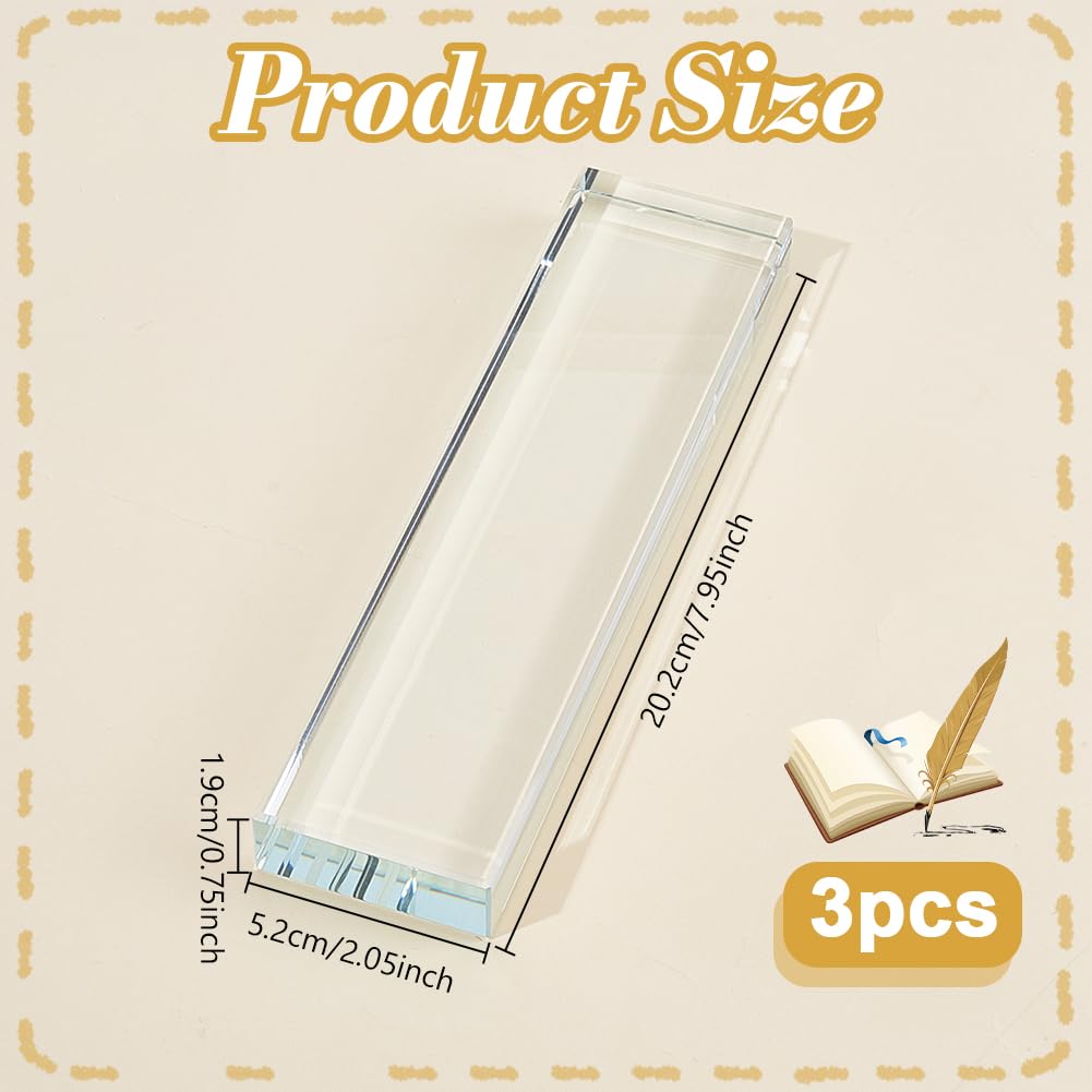 BENECREAT Presse Papier Verre 202x52mm Lot 3 Transparent
