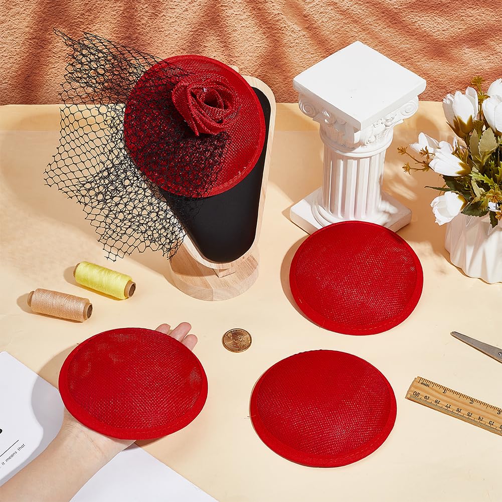 BENECREAT bases fascinator rondes brique de feu 12,8 cm lot 4