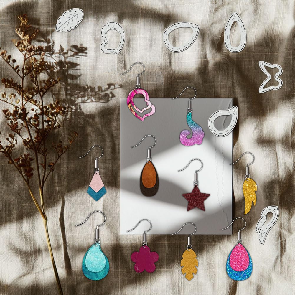 BENECREAT Moderne 38 pcs dies boucle oreille coeur fleur larme