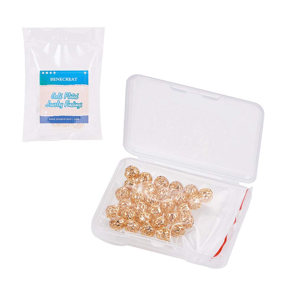 BENECREAT Perles Intercalaires Plaqué Or 8x3 mm x30
