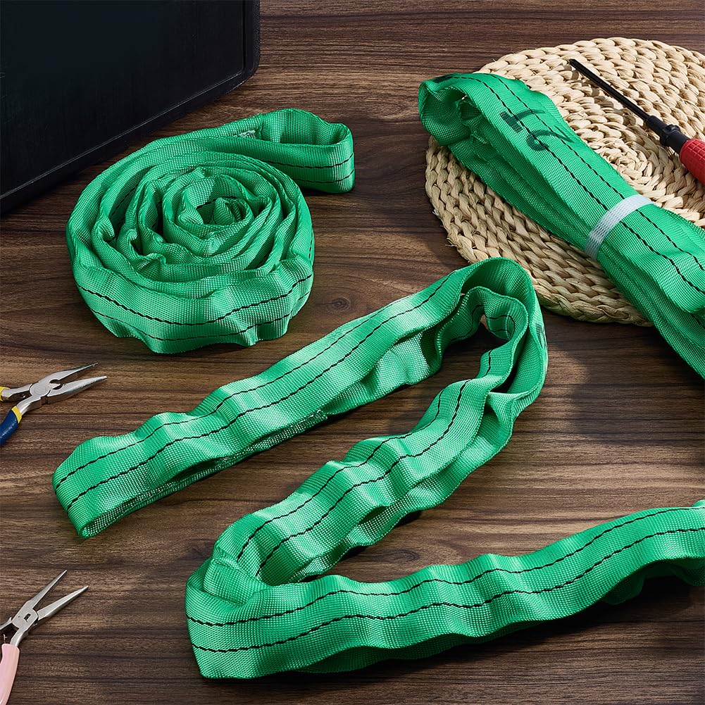 BENECREAT Sangle Levage Ronde 2m Verte Polyester 4pcs