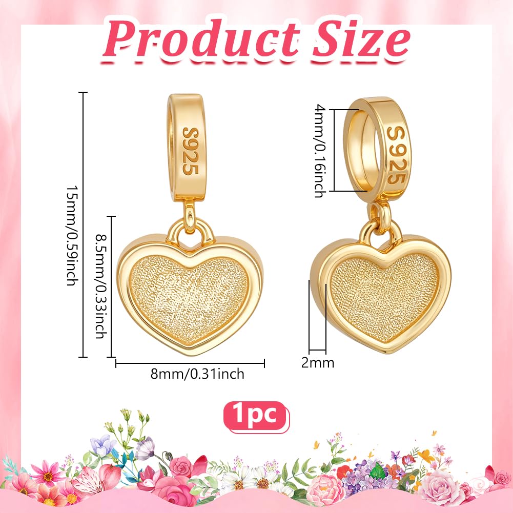 BENECREAT Pendentif Coeur sertissage argent 925 ouvert 8 mm