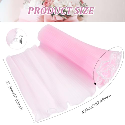 BENECREAT papier emballage fleurs rose perlé 4 m