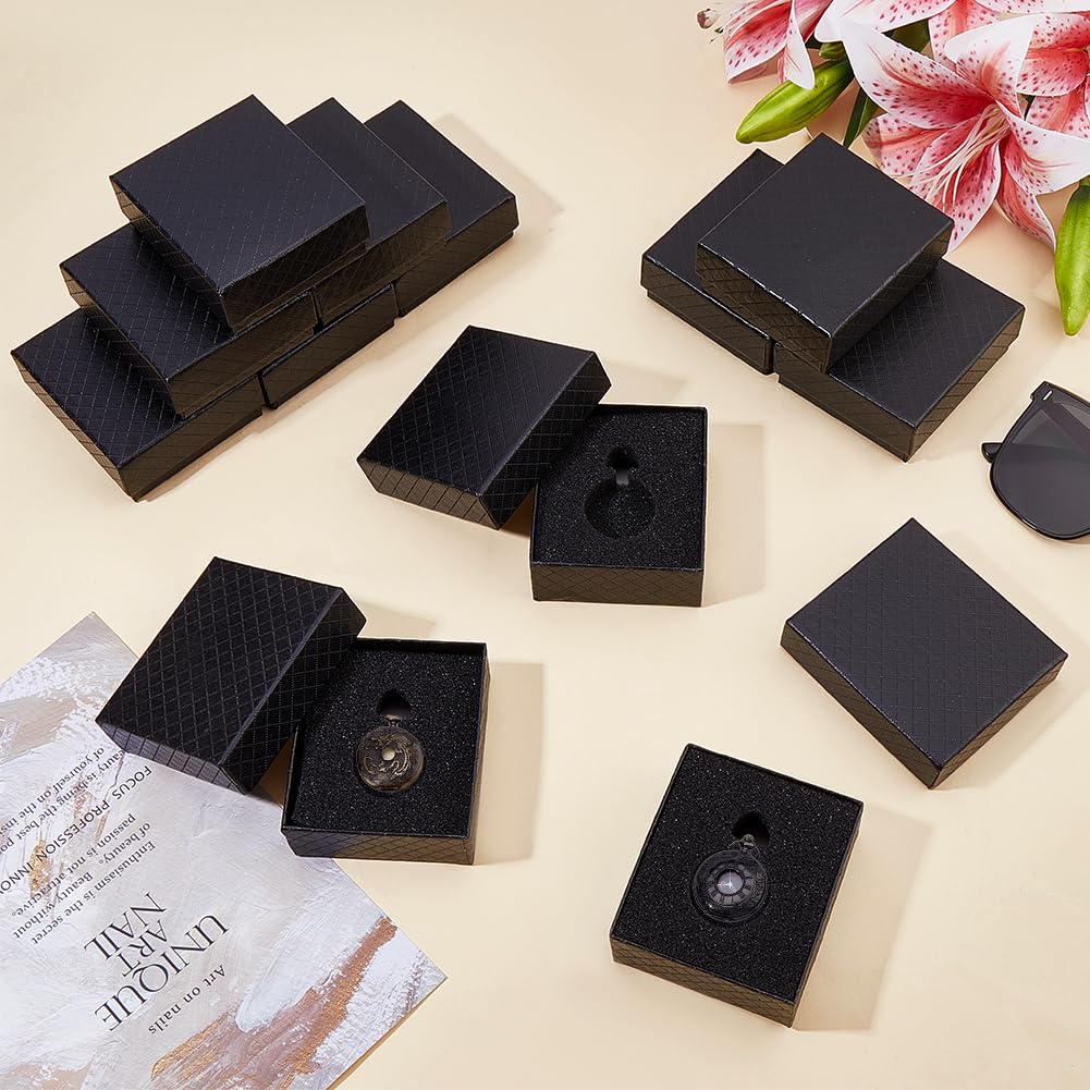 BENECREAT boîte montre gousset carton noir 16 pcs