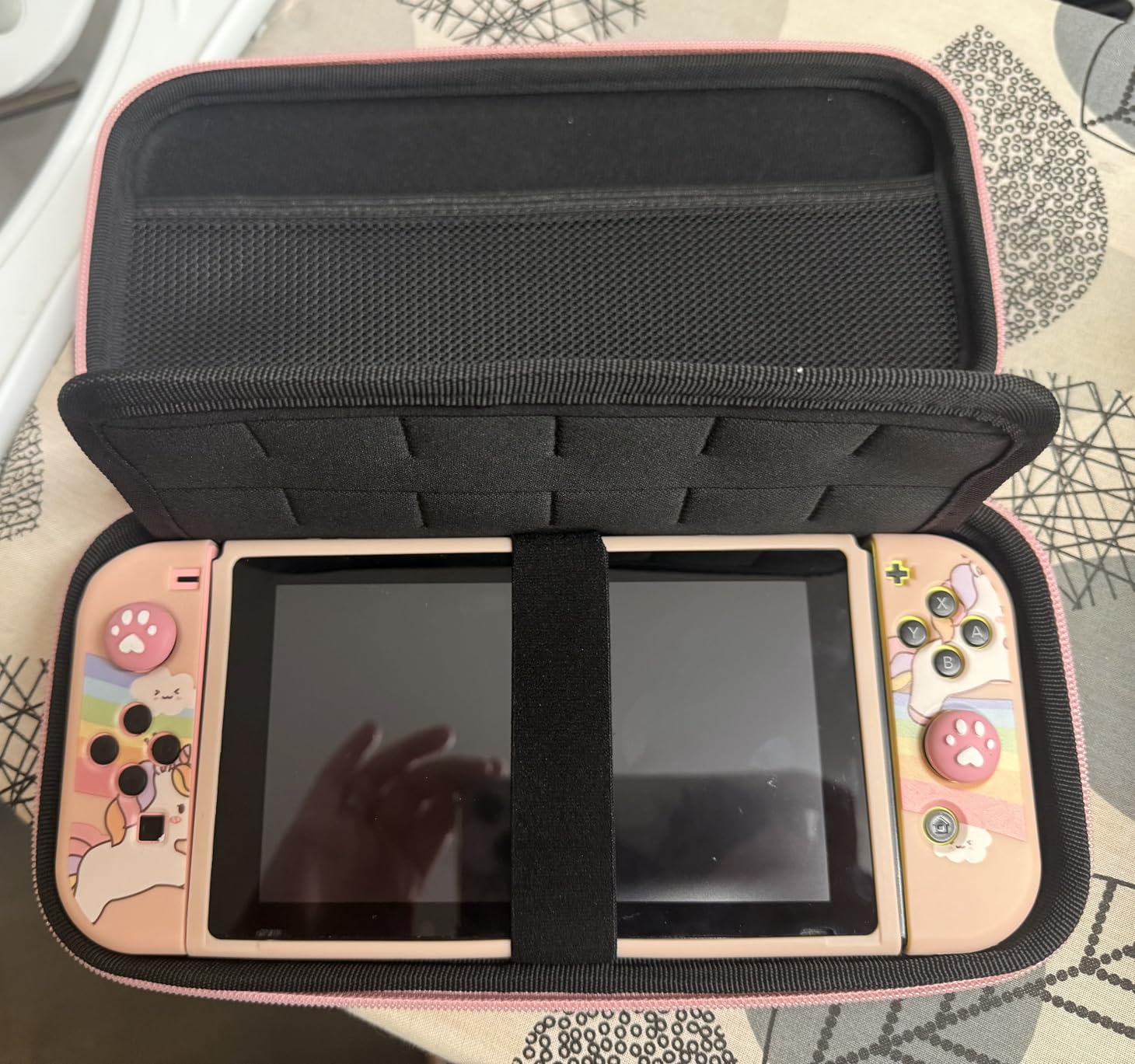 JYPS Licorne housse Nintendo Switch rigide rose coque TPU