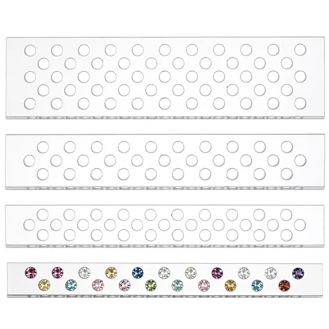 BENECREAT Gabarit Perçage Cuir Acrylique Trous Rectilignes 4pcs