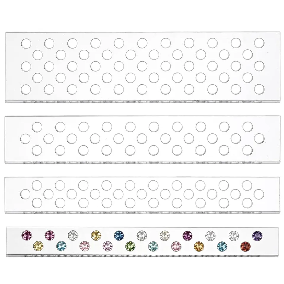 BENECREAT Gabarit Perçage Cuir Acrylique Trous Rectilignes 4pcs