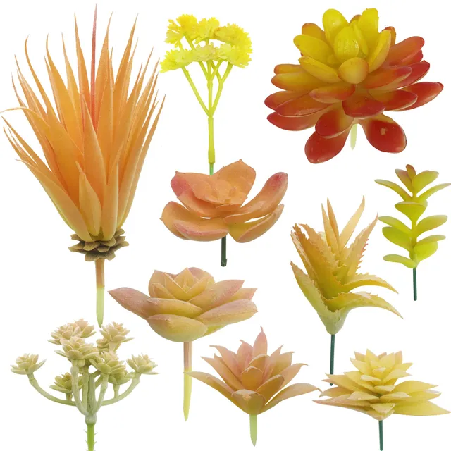 Cayway Plante Succulente Artificielle Jaune 10 Pièces Déco