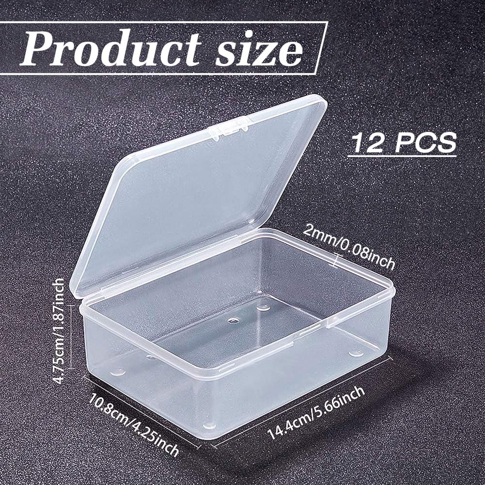 BENECREAT boîte rangement transparente 14,4x10,8 cm lot de 12